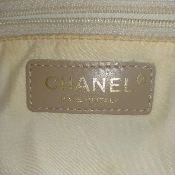 Chanel Hand Bag Beige Canvas Leather Woman Authentic Used - Picture 7 of 10